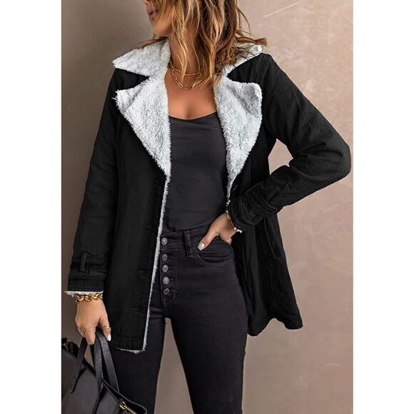 Fur Lined Black Jacket  - Picture 1 of 4